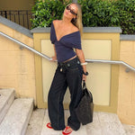 FDYOUI Chic Deep V-neck Bandage Crop Tops Women 2026 Summer Sexy Backless Solid Corset Ladies Lace-up Tunics T-shirt Streetwear