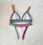Bikini Crochet 2026 Handmade Knit Patchwork Reversible 2 Piece Swimsuit Women Halter Top Brazilian Bathing Suit Thong Swimwear