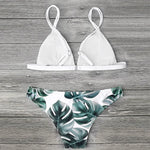 Leaves Print Bikinis Set For Women Swimwear 2024 Padded Push-Up Beachwear Bather Bathing Set Beachwear Summer Bikini Set Femme