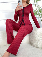 Warm Winter Nightwear Pajamas Ensembles Pyjama Femme Ensemble Trousers Sets Long Sleeve Pajamas for Heat Sleepwear Woman Women's