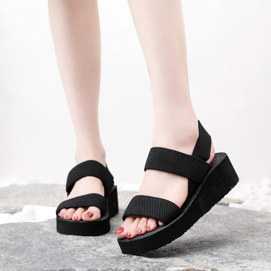 Big Size Minimalist Slingback Wedge Sandals For Women Outdoor Summer Platform Shoes Light Weight Soft EVA Female Leisure Sandals