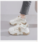 Women Platform Sneakers Autumn Trend Casual Flats Female Fashion Lace Up Thick Soled Comfortable Increase Vulcanized Shoes2024