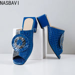 NASBAVI Out Outdoor Slippers Latest Luxury Shoes Women Designers Ladies Shoes and Sandals Wedding Shoes for Women Big Size 45 46
