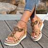 Women Vintage Sandals Casual Platform Shoes for Women Summer Thick Soled Wedge High Heel Open Toe Fashion Outside Wear Sandals