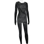 FDYOUI Sexy See-through Bodysuit Women's Long Sleeve Night Club Overalls Black Streetwear Lady Chic One Piece Party Jumpsuits