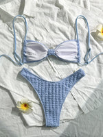 DEKA Flowers Bandeau Bikini Set High Leg Cut Women Swimwear Female Swimsuit Two-pieces Bather Bathing Suit SwimBandeau Top Bot