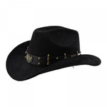 Summer Women Men Felt Cowgirl Hat with Belt Stylish Western Hat Casual Jazz Caps for Outdoor Party Club