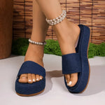 Blue Denim Thick Slippers 2026 Summer Platform Slider Women Sandals Casual Comfortable Women's Shoes