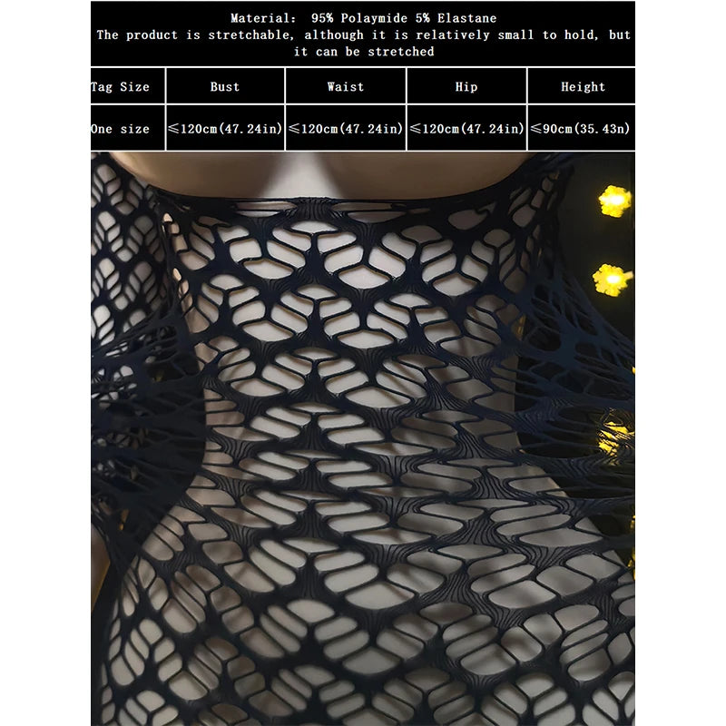 Ladies Long Sleeve Sheer Mesh Cover Up Dress, Stylish See-Through Fishnet BeachwearFor Summer Vacation
