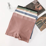 1Pc Women Boyshort Panties Ribbed Seamless Underwear Mide Rise Panties Breathable Safety Short Pants Female Sports Intimates
