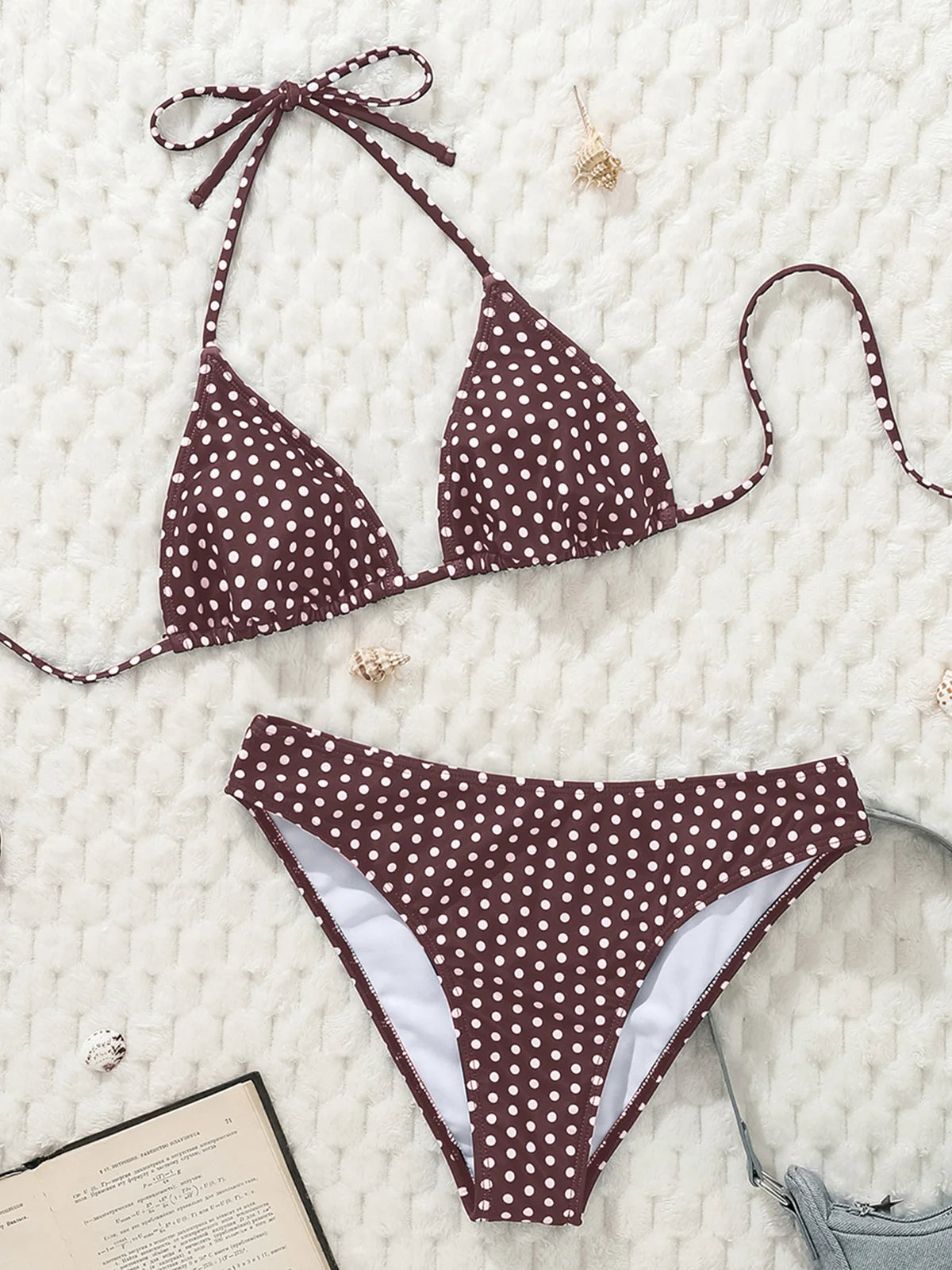 Sexy Black Polka Dot Print Bikini Set Women Halter Push Up Bra High Waist Swimsuit Bathing Suit Vacation Two Piece Swimwear 2026