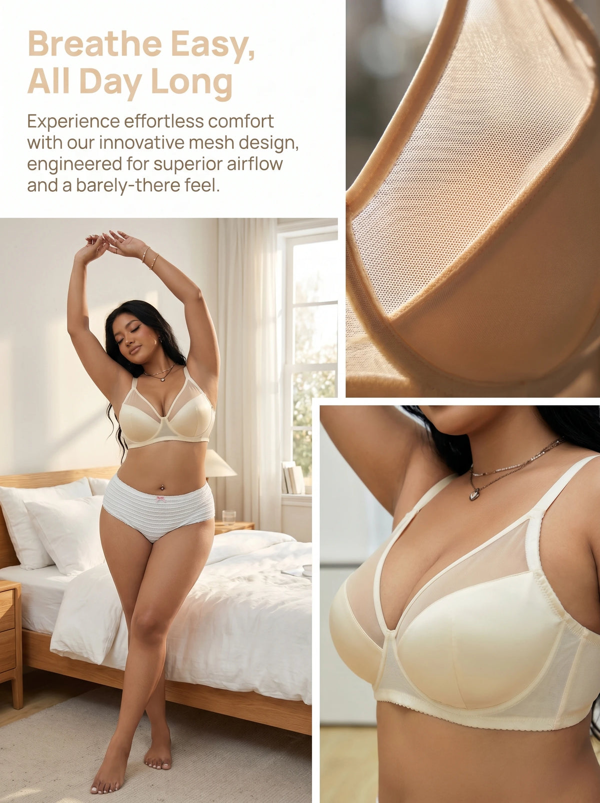 High quality CDE women's plus size full cup bra satin without steel rims comfortable and sexy plus size bra MR3446