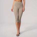 NCLAGEN Sport Leggings Women High Waist Yoga Capris Tight Slim Fit Mid Length Running Sports Pants For Outdoor Fitness Workout