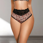1pcs Leopard Print Sexy Lace Women Panties Mid Waist Breathable Comfortable Female Underpants Patchwork Lady Briefs Underwear
