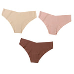 3Pcs/Set Women Seamless Low Rise Bikini Panties Ice Silk Fabric Briefs No Show Underpants Invisible Panties Sexy Lingerie XS-XL