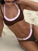 2026 Splicing Polka Dots Bikini Women Swimwear Female Swimsuit Two-Pieces Bikini Set High Cut Leg Bather Bathing Suit Swim V8172