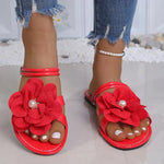 Summer Elegant Round Headed Sexy Flower Women's Casual Sandals FashionableNew Comfortable Slides Women Sandals