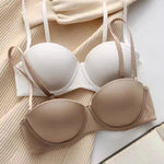 2Pcs/Set Demi Cup Bras For Women Convertible Strapless Bra Low Cut Underwear Comfort Padded Brassiere Sexy Lingerie S-XL