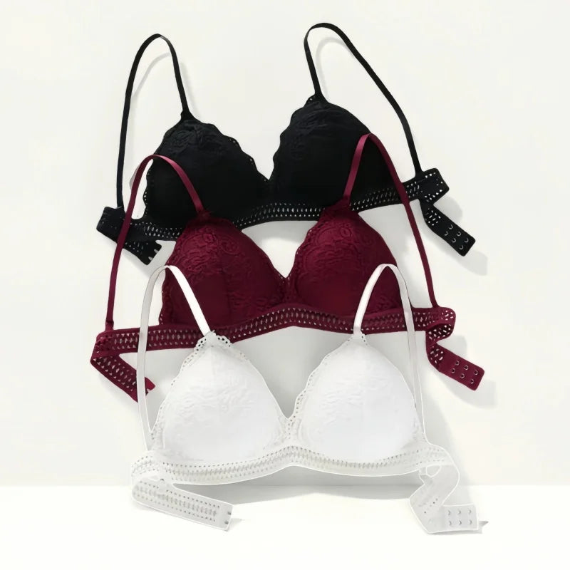 Lace Bralette Women Sexy Lingerie Non-wire Bra Triangle Cup Female Padded Underwear Push Up Bras