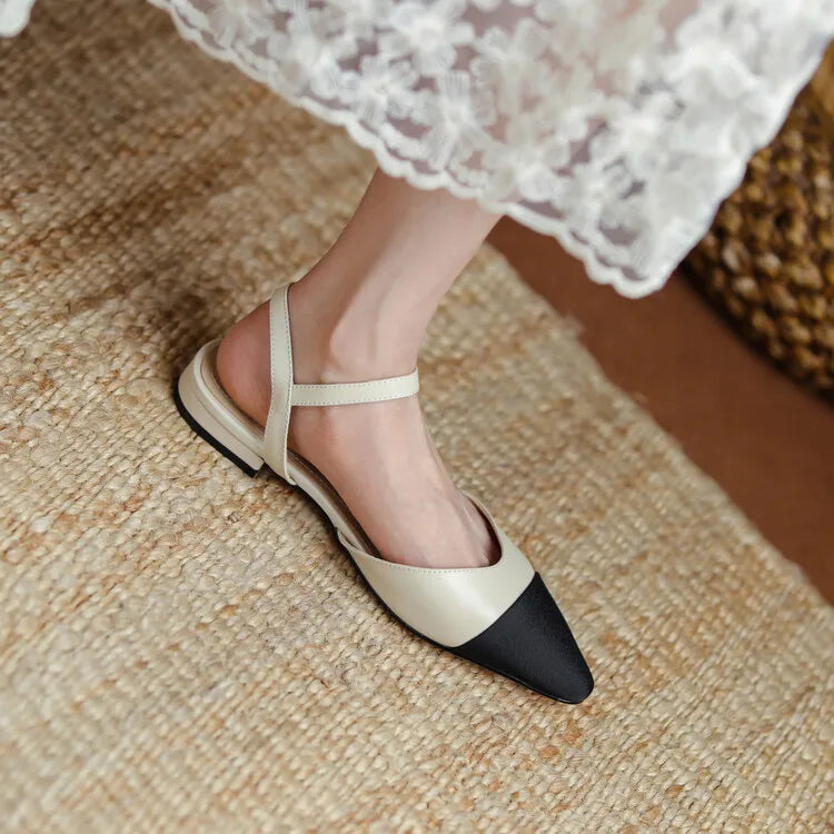 New 2025 Summer Women's Sandals Elegant Medium Heel Toe Mules Comfortable Office Women's Shoes Buckle Heels Dress Shoes