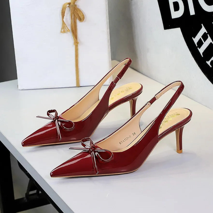 2026 Latest Light Luxury Style Women's Casual High Heel Sandals Summer Exquisite Pointed Shallow Mouth Fine Heel Modern Sandals