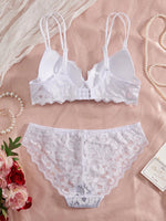 6-Piece Set Lace Women's Underwear Set No Lining Lace Push up Bra Comfortable Fitting Sexy Mesh Lace Panties Women's Bra Set