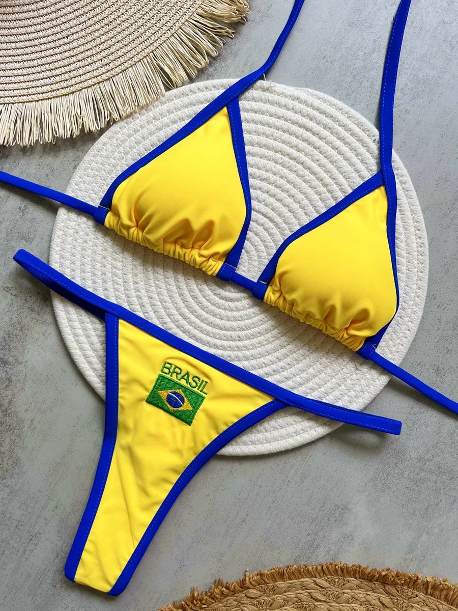 Extreme Mini Micro Brazilian Bikini Women Swimwear Female Swimsuit Two-pieces Bikini Set Thong Halter Bathing Suit Swim Lady