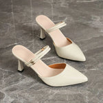 French Pointed Toe High Heels Women's Stiletto Summer New Temperament One Word Strap Premium Versatile Fashion Sandals