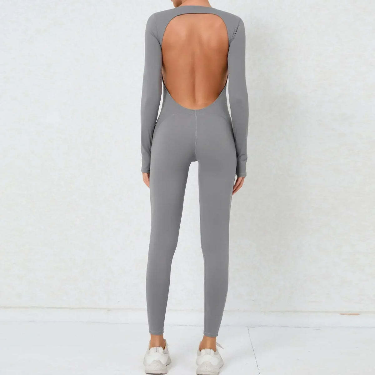 Women's Seamless Yoga Jumpsuits Backless Sexy Long-Sleeved One-Piece Butt-Lifting Gym Nude Feel Workout Gym Training Bodysuits