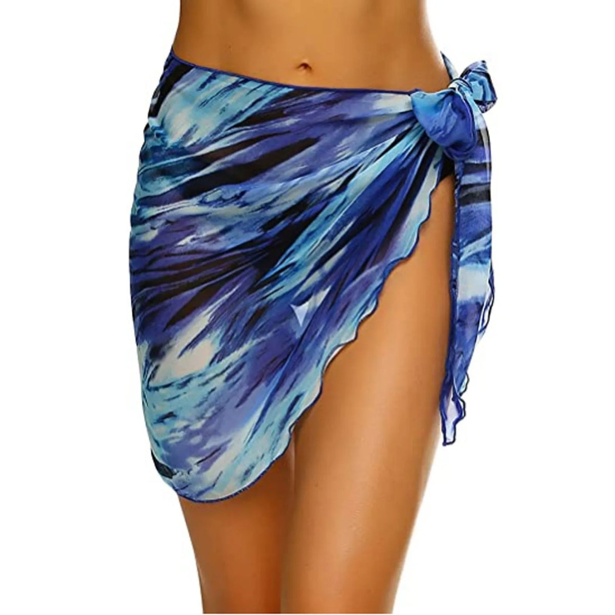 Women Sheer Wrap Cover Up Skirt Beach Wrap Bikini Leopard Print Zebra Stripes Beach Skirt For Swimwear Summer Bathing Suit