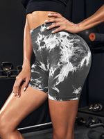 Tie Dye Yoga Shorts Marble Gym Shorts Women Push Up Sports Shorts Women Fitness Tights Breathable High Waist Booty Shorts