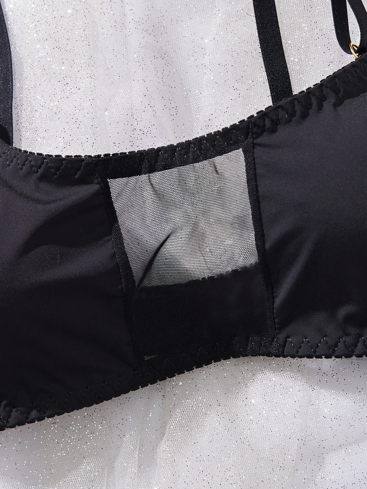 Ladies Smooth Comfortable Thin Underwear Women Sexy Nightwear Inner Solid Color Sleep Underwear Bra Set