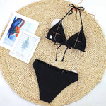 3D Floral Print Brazilian Micro Bikini Set Solid Color Sexy Women's Biquini Beachwear Swimming Suit for 2025