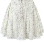 Vietnamese Sweet Lace Trimmed Camisole Dress For Women With Cross-back Cutout Waist-cinching Floral Print Puffy Short Skirt 24AK