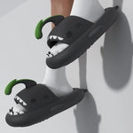 4cm Thick Sole Shark Slippers For Women Men Indoor Beach Slides Cute DIY Night Glowing Lantern Couples Summer Street Sandals