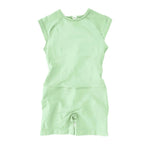NCLAGEN Sporty Jumpsuit For Women Short Sleeve One Piece Backless Bodysuit Scrunch Booty Activewear Gym Set Workout Sportwear