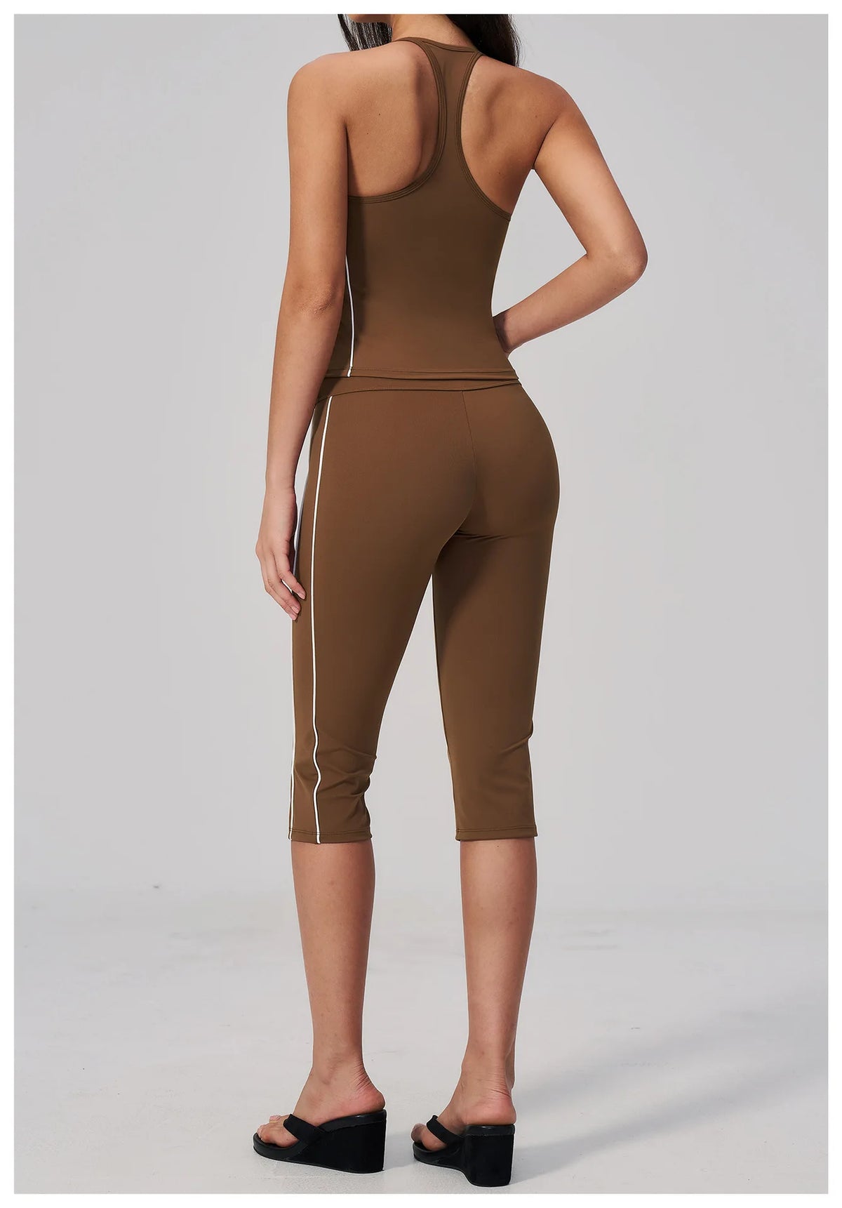 Women's 2 Piece Yoga Set Summer Brushed Color-Block Slim Sports Tank Top High Waist Pants Gym Running Fitness Suits Tracksuit