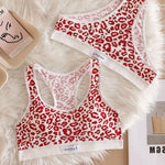 Seamless Bra Set Women Leopard Y-Shape Wireless Bra Low Waist Panties Sexy Lingerie Sport Brassiere Female Underwear Set