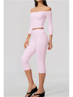 Fashion Mid Sleeve T-shirt Yoga Suits Tight Fitting Slim Sports Tops High Waist Peach Hip Mid Pants Gym Running Fitness Outfits