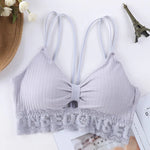 U Back Tank Top For Women Wireless Crop Top Lace Underwear Backless Bra Sexy Lingerie Padded Camisole