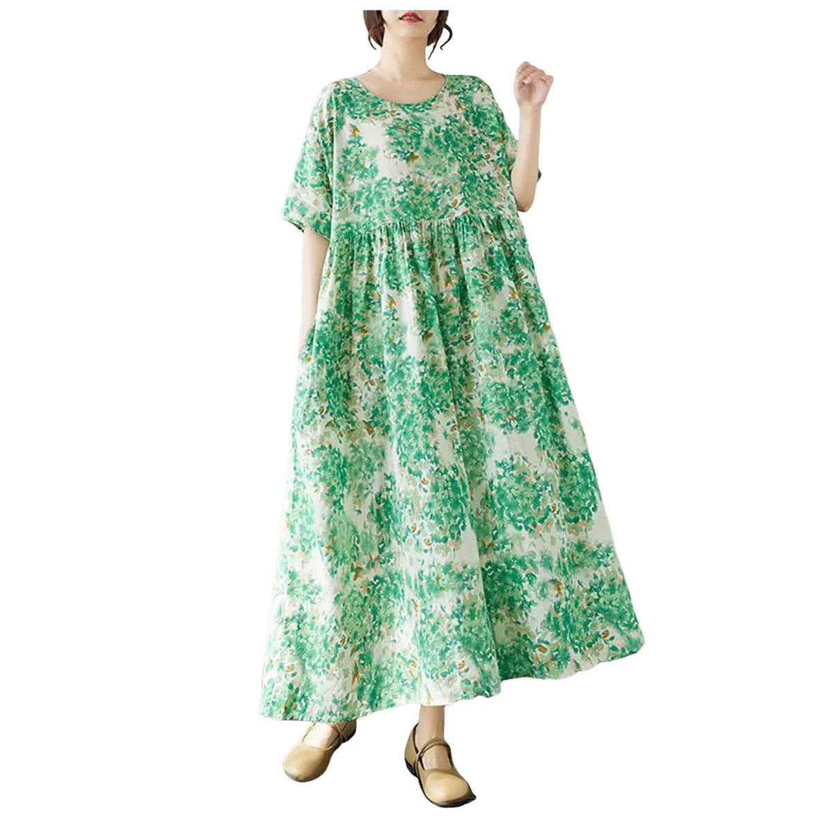 Long Dresses For Women Casual Summer Trendy Boho Style Pleated Cover Up Vestidos Daily Wear High Quality Elegant Maxi Dress