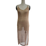 Sexy Sheer Net Mesh Knitted Glitter Tunic Beach Cover Up Cover-ups Long Beach Dress Beach Wear Beachwear Female Women Robe V651