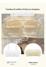 MOYISU Strapless Bra Women with Large Breasts and Small Non-slip Pull-up Breast Anti-sag Summer Slim Bra