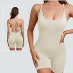 WAREBALL Yoga Set JumpSuits Sportswear Women Fitness Rompers Sexy One Piece Strap Tummy Control Padded Sports Bra Workout