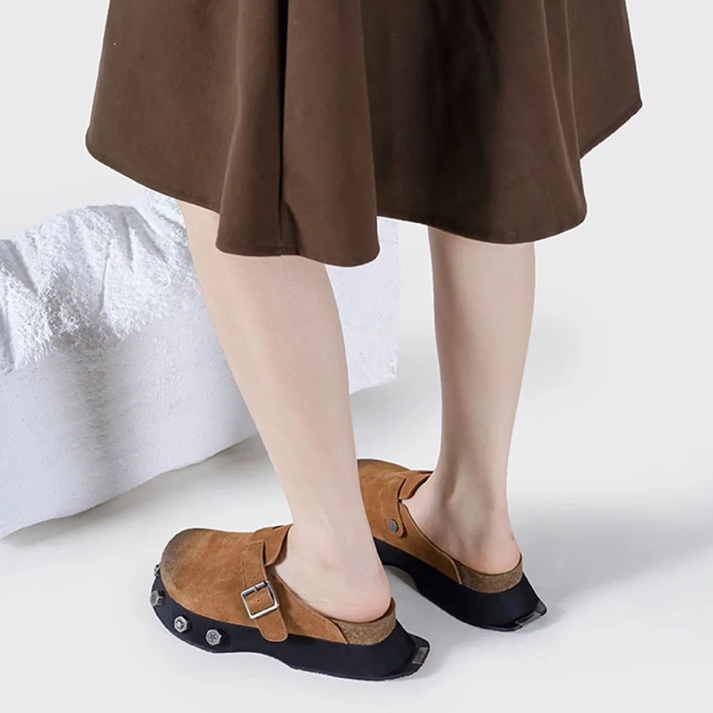 2025 Brand New Big Size 45 Denim Leisure Mules Shoes Women Trendy Comfy Walk Casual Clogs Flats Outdoor Slipper Men Slides