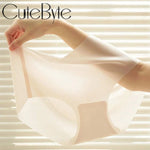 2PCS Seamless Ice Silk Briefs Women's Transparent Panties Sexy Breathable Underwear Female Stretch Erotic Korean Ultra Lingerie