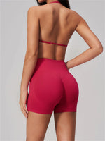 2 Pieces Seamless Yoga Sets Women Solid Color Sports Bra Tight Fitting Peach Buttocks Shorts Fitness Suit Gym Running Tracksuit