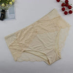 Beauwear Plus Size Women's Underpants Female Panties Comfort Intimates Lace Underwear Briefs Ice Silk Hollow Out Sexy Lingeries