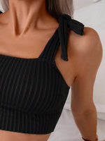 Sexy Black Bikini Set 2026 Women Tie Strap Ribbed Push Up Bra High Waist Swimsuit Summer Holiday Bathing Suit Two Piece Swimwear