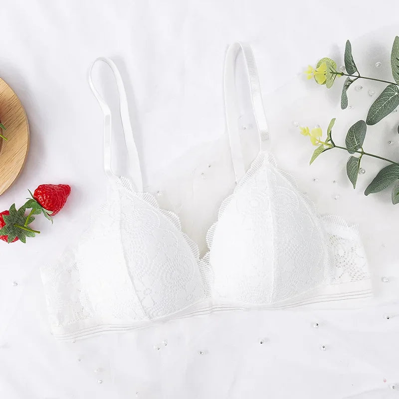 Floral Lace Bras Women Bralette Non-wire Bra Push Up Underwear Back Buckle Brassiere Female Sexy Lingerie